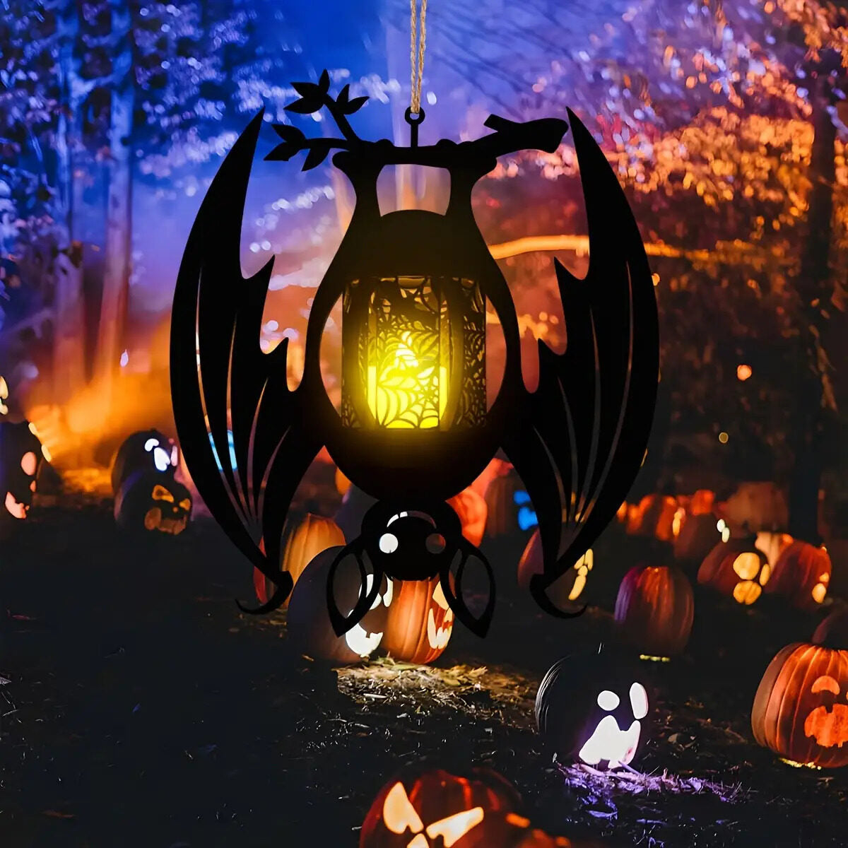 🦇Halloween Inverted Bat Design Decorative Metal Candle Holder