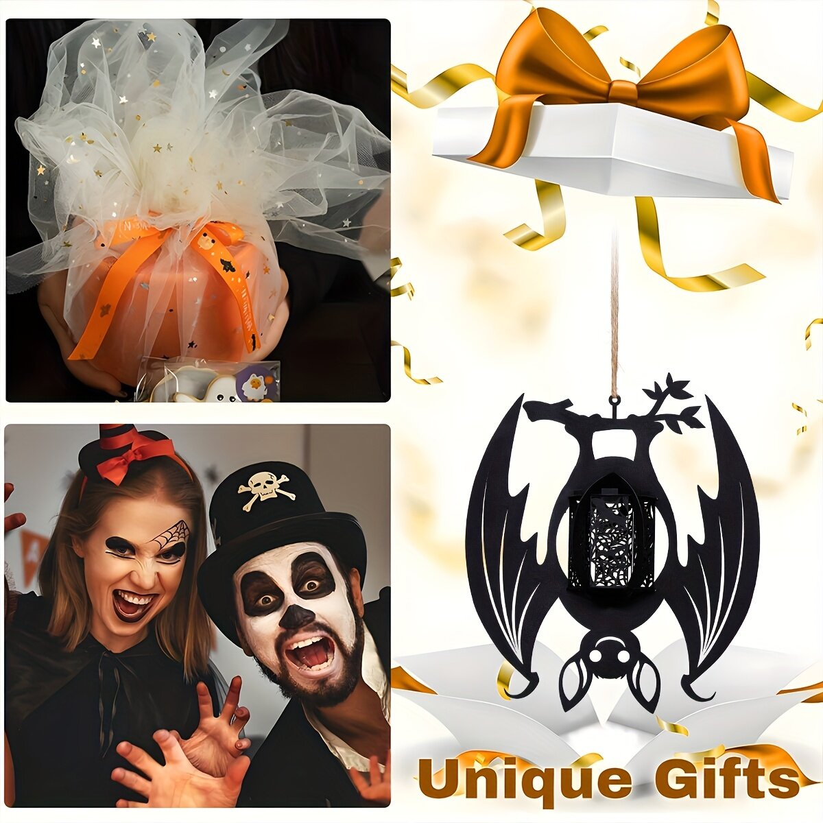 🦇Halloween Inverted Bat Design Decorative Metal Candle Holder