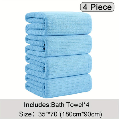 💥Clearance price $28💥4 Pack Oversized Bath Towel Set, Microfiber Absorbent Bath Towels Ultra Soft Bath Fast Drying