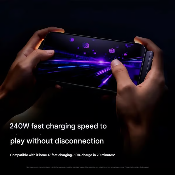📱240W Braided Fast Charge Cable With Built-in Phone Stand