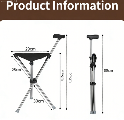 💥Clearance price $29.98🚶‍♂️Folding stool with crutches💥BEST GIFT FOR ELDERLY PEOPLE