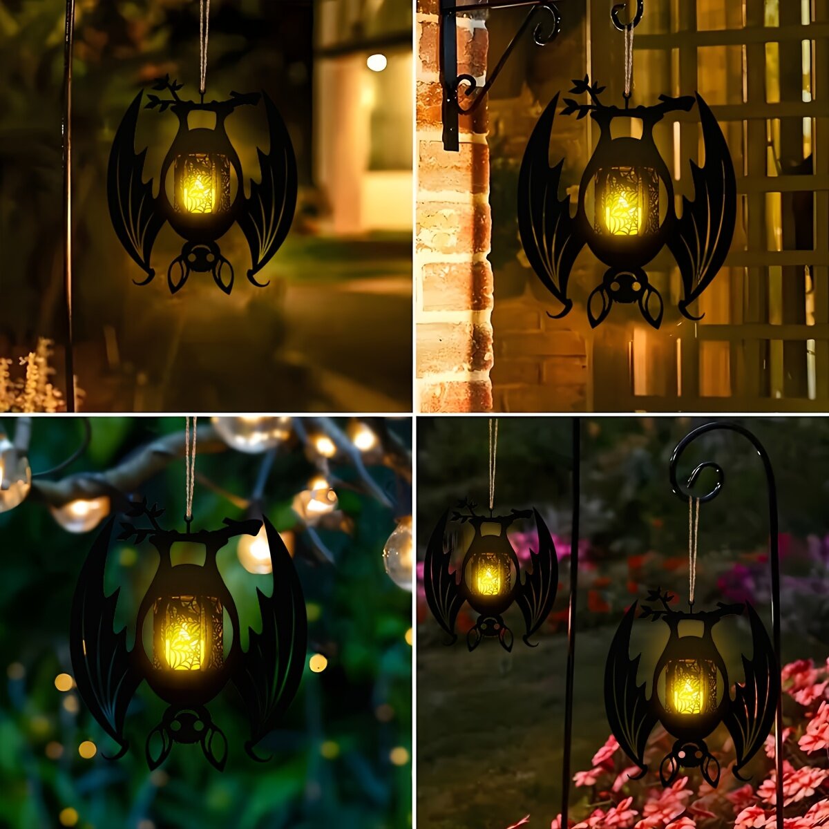 🦇Halloween Inverted Bat Design Decorative Metal Candle Holder