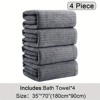 💥Clearance price $28💥4 Pack Oversized Bath Towel Set, Microfiber Absorbent Bath Towels Ultra Soft Bath Fast Drying