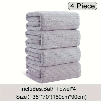 💥Clearance price $28💥4 Pack Oversized Bath Towel Set, Microfiber Absorbent Bath Towels Ultra Soft Bath Fast Drying