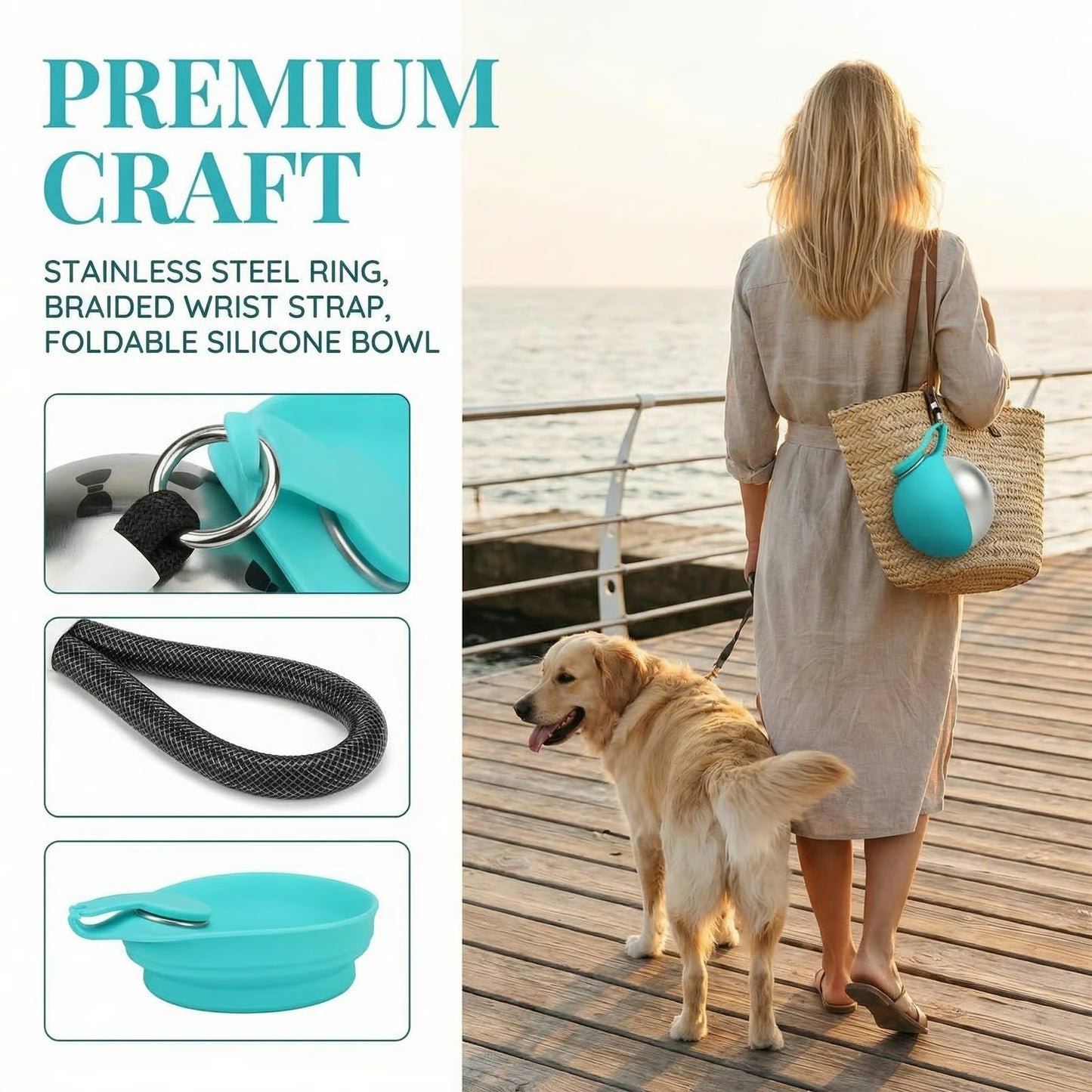 🐶💧Portable Dog Walking and Travel Water Bottle — 2-in-1 Stainless Steel Pet Travel Water Bottle