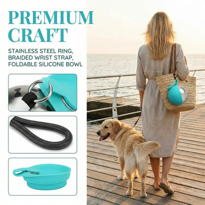 🐶💧Portable Dog Walking and Travel Water Bottle — 2-in-1 Stainless Steel Pet Travel Water Bottle