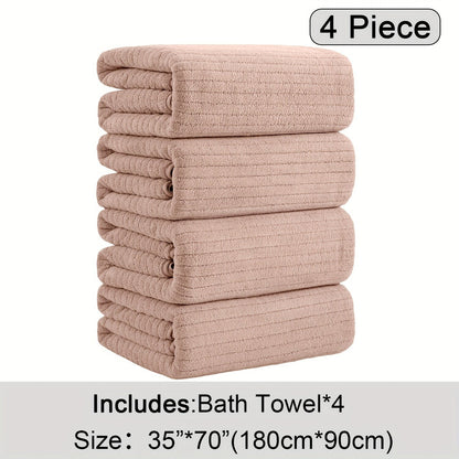 💥Clearance price $28💥4 Pack Oversized Bath Towel Set, Microfiber Absorbent Bath Towels Ultra Soft Bath Fast Drying