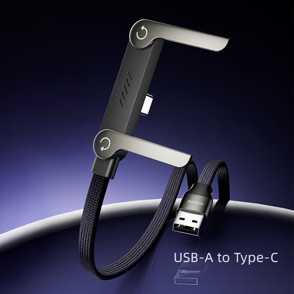 📱240W Braided Fast Charge Cable With Built-in Phone Stand