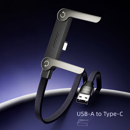 📱240W Braided Fast Charge Cable With Built-in Phone Stand