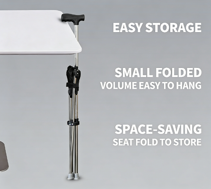 💥Clearance price $29.98🚶‍♂️Folding stool with crutches💥BEST GIFT FOR ELDERLY PEOPLE